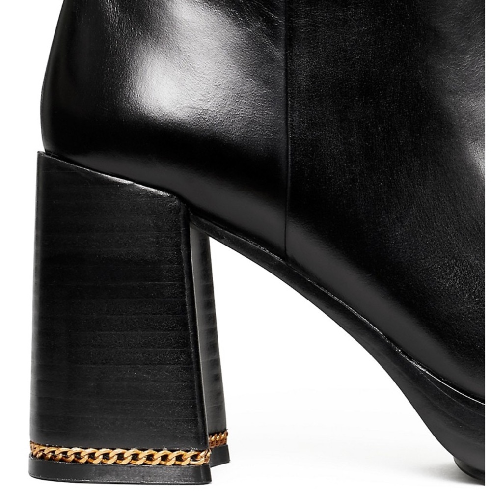 TORY BURCH RUBY PLATFORM CHAIN INLAY HEEL BOOTS - Picture 4 of 15